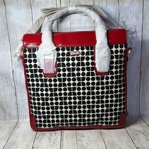 Kate Spade Cornelia Street Noel Blair Tote Shoulder‎ Bag Red Leather and Fabric